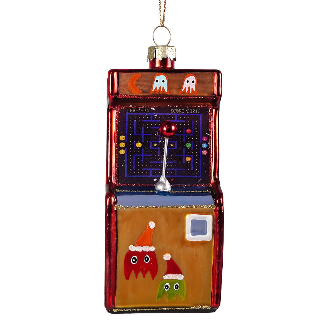 Vintage Arcade Machine Glass Ornament