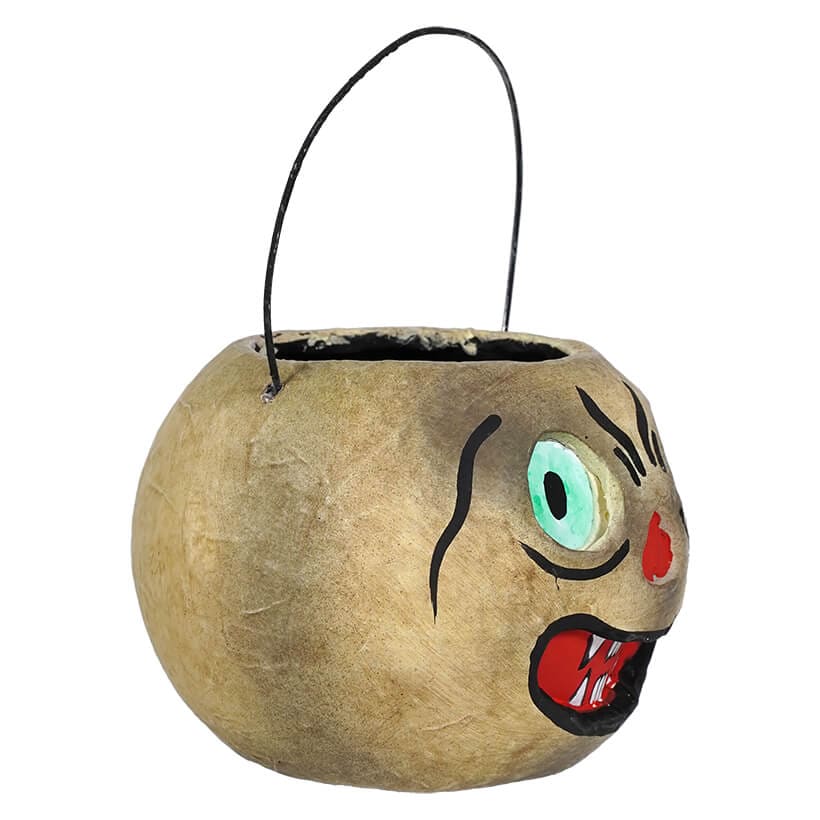 Vintage Halloween Fanged Green-Eyed Bucket - Image 2