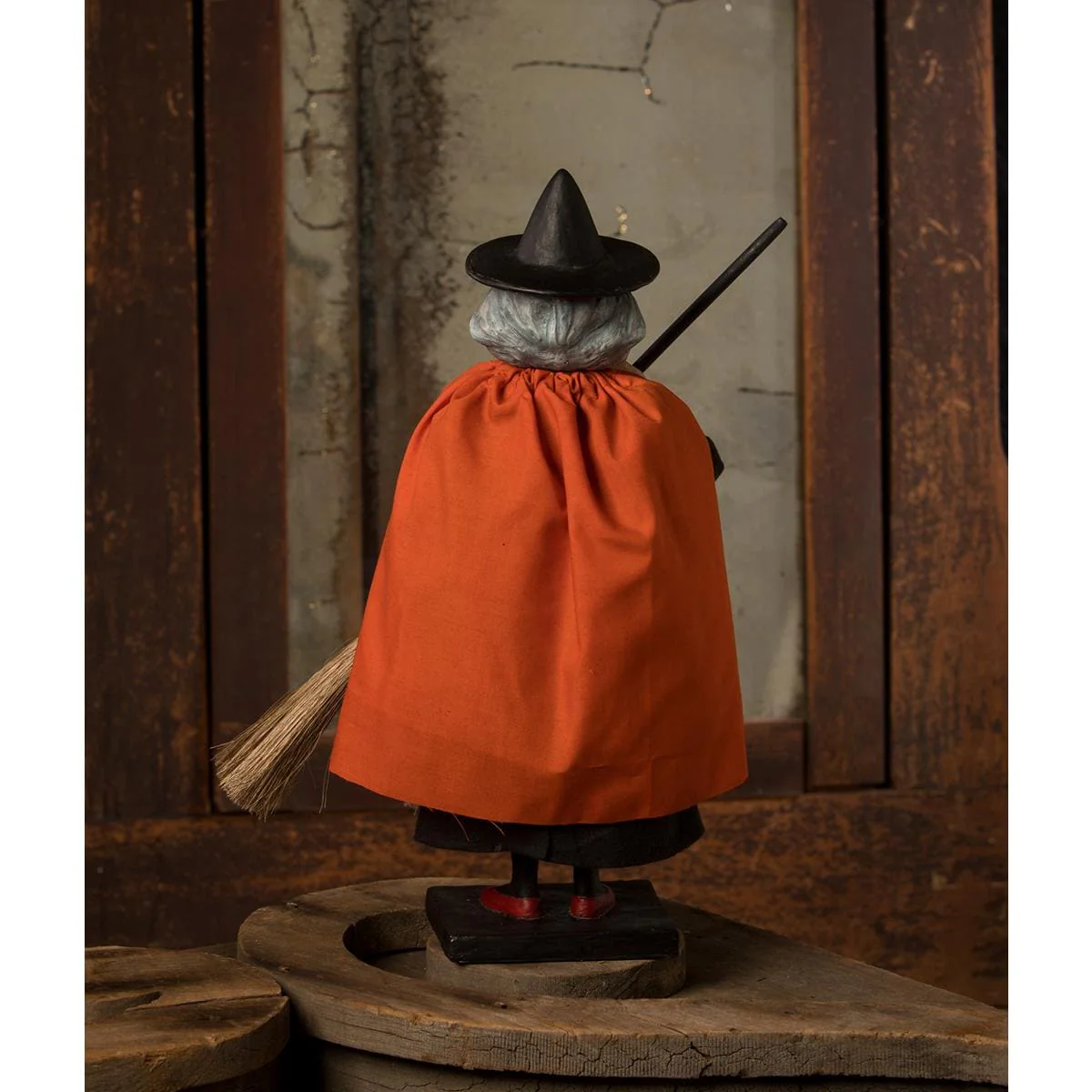 Vintage Witch Holding Broom Container - Image 5