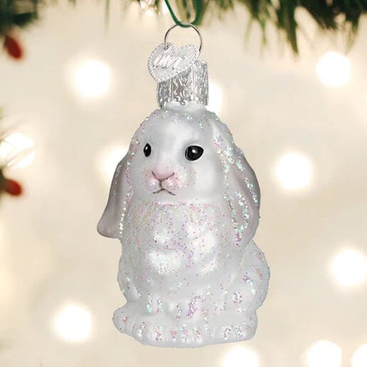 White Baby Bunny Ornament - Image 2