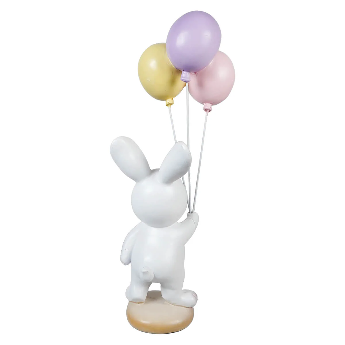 White Bunny Holding Easter Wishes Balloons - Image 2