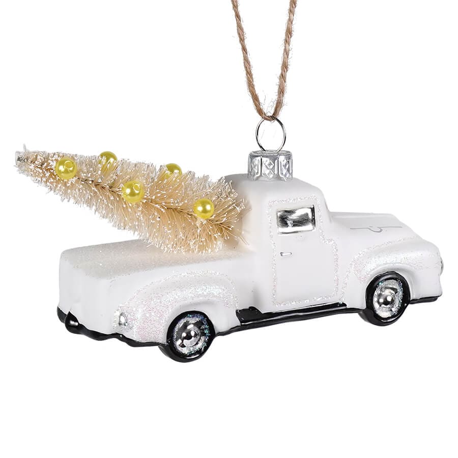 White Countryside Truck Ornament - Image 2