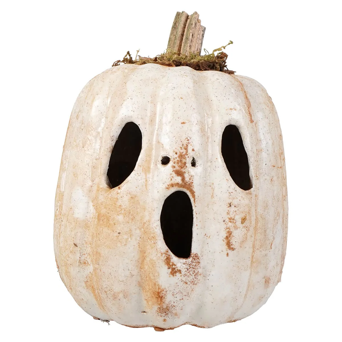 White Ghost Face Pumpkin Jack-O'-Lantern