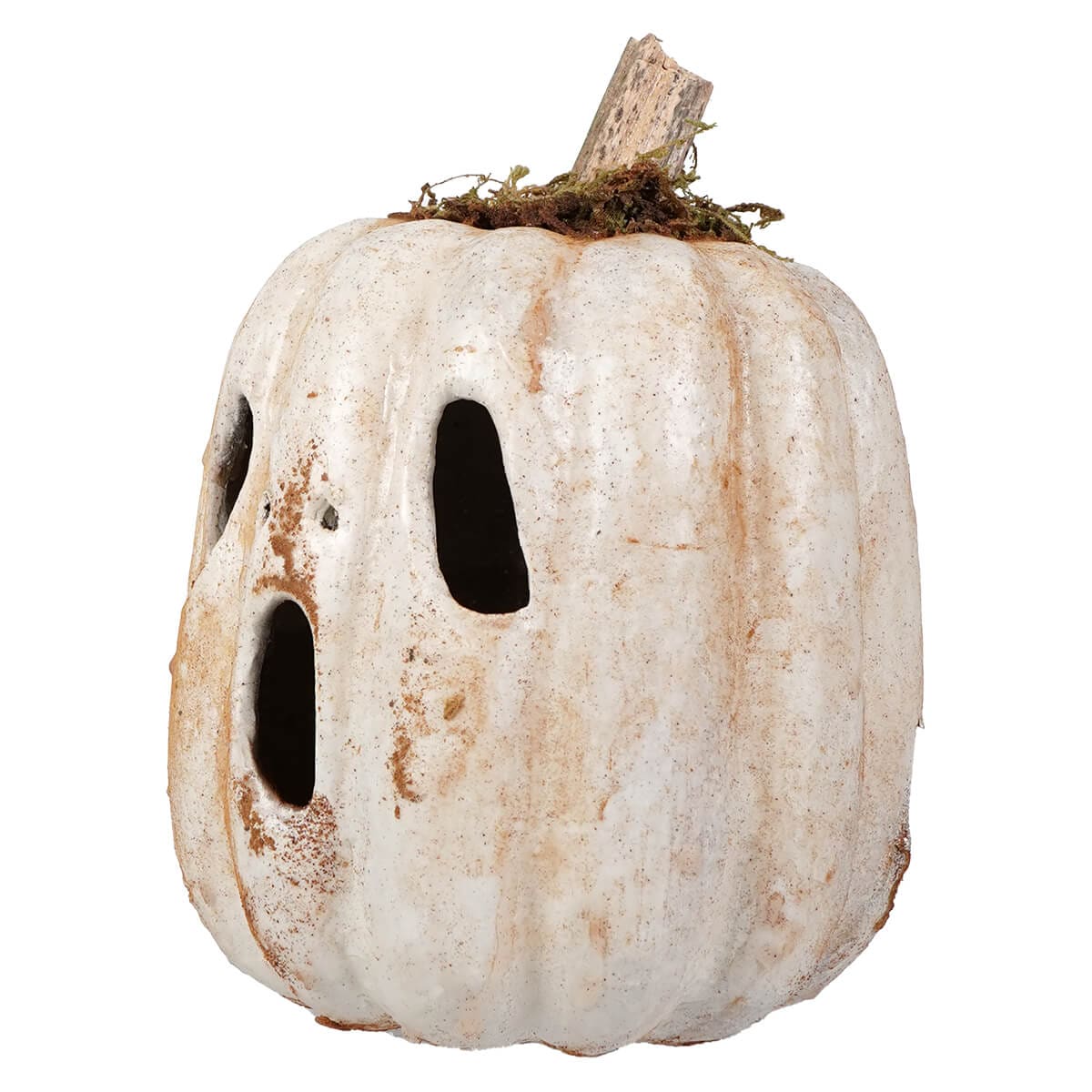 White Ghost Face Pumpkin Jack-O'-Lantern - Image 2