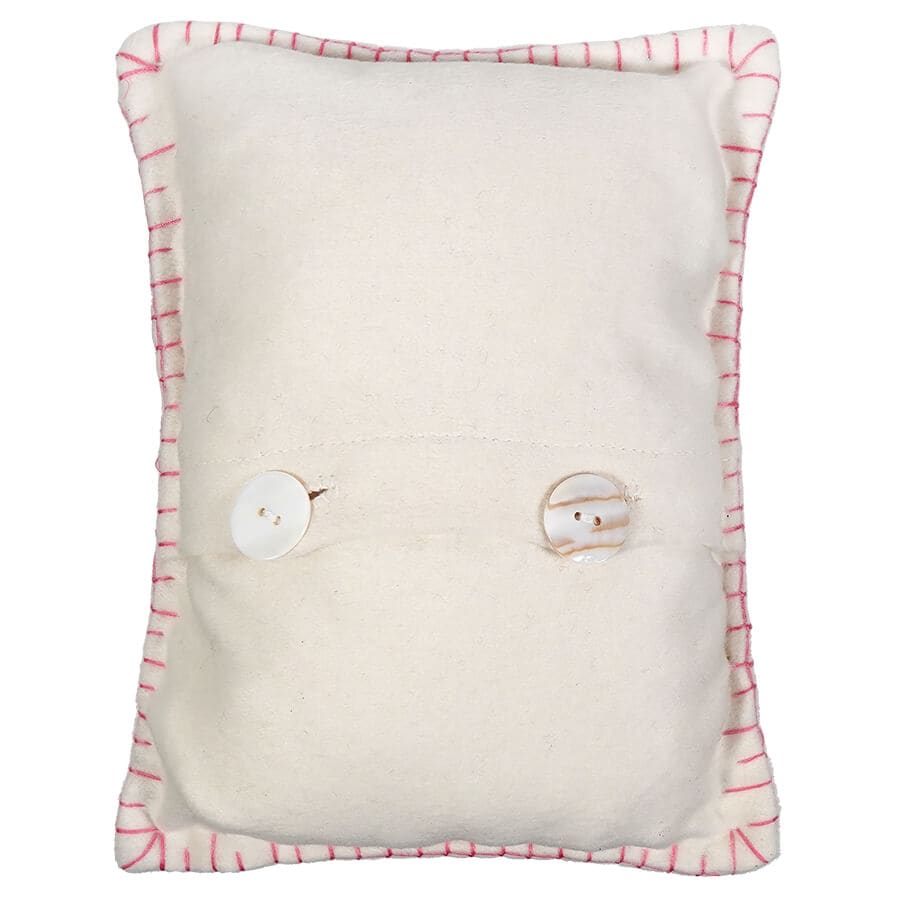White "Love" Pillow With Red Hearts - Image 2