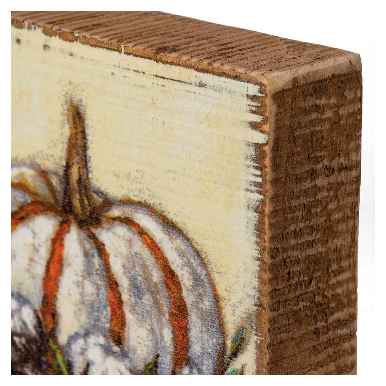 White & Orange Pumpkin Block Sign - Image 3