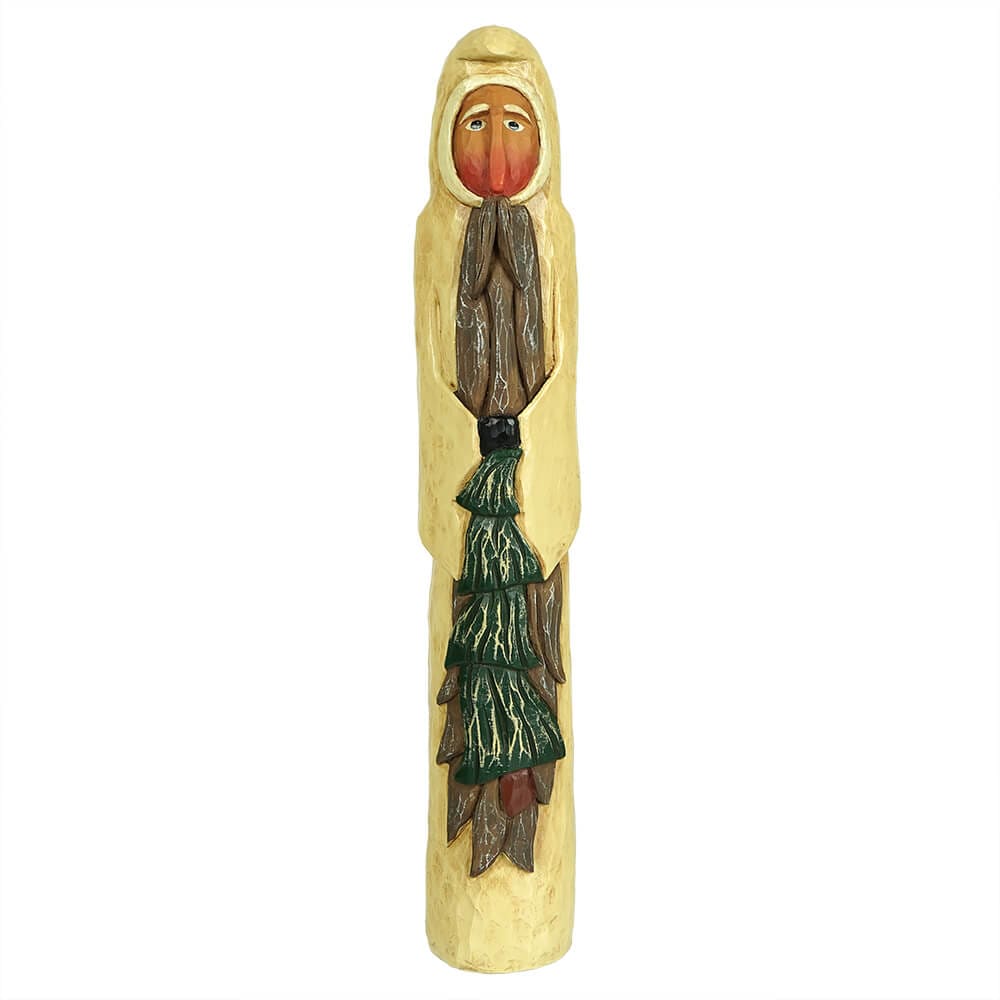 White Pencil Santa With Wavy Tree