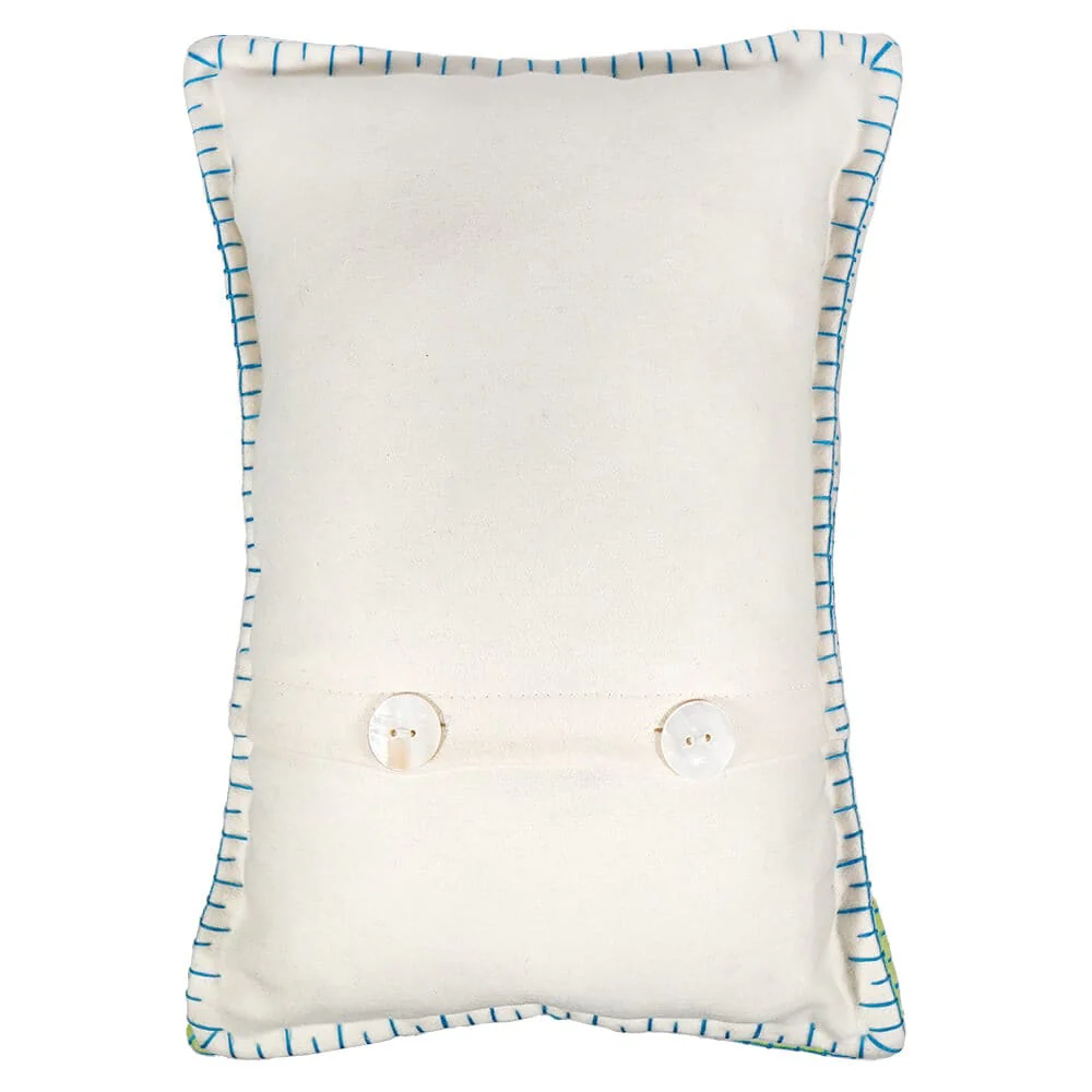 White Pillow With Rabbits Holding Happy Easter Balloon - Image 2