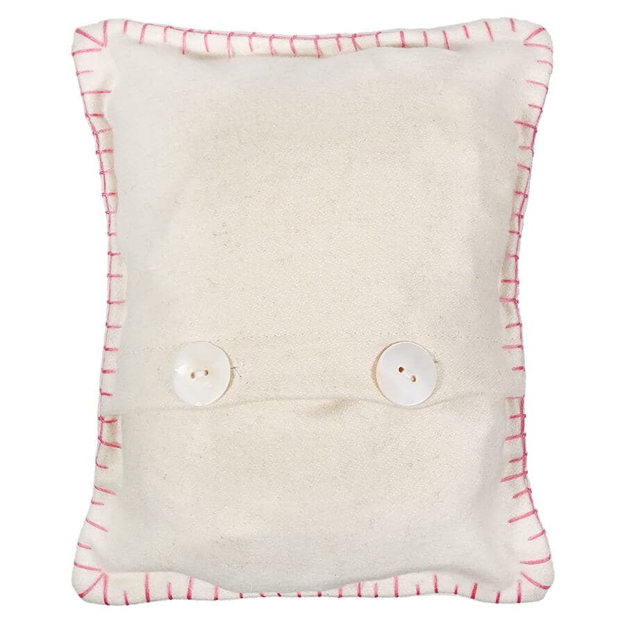 White Pillow With Red Heart & Cupid - Image 2