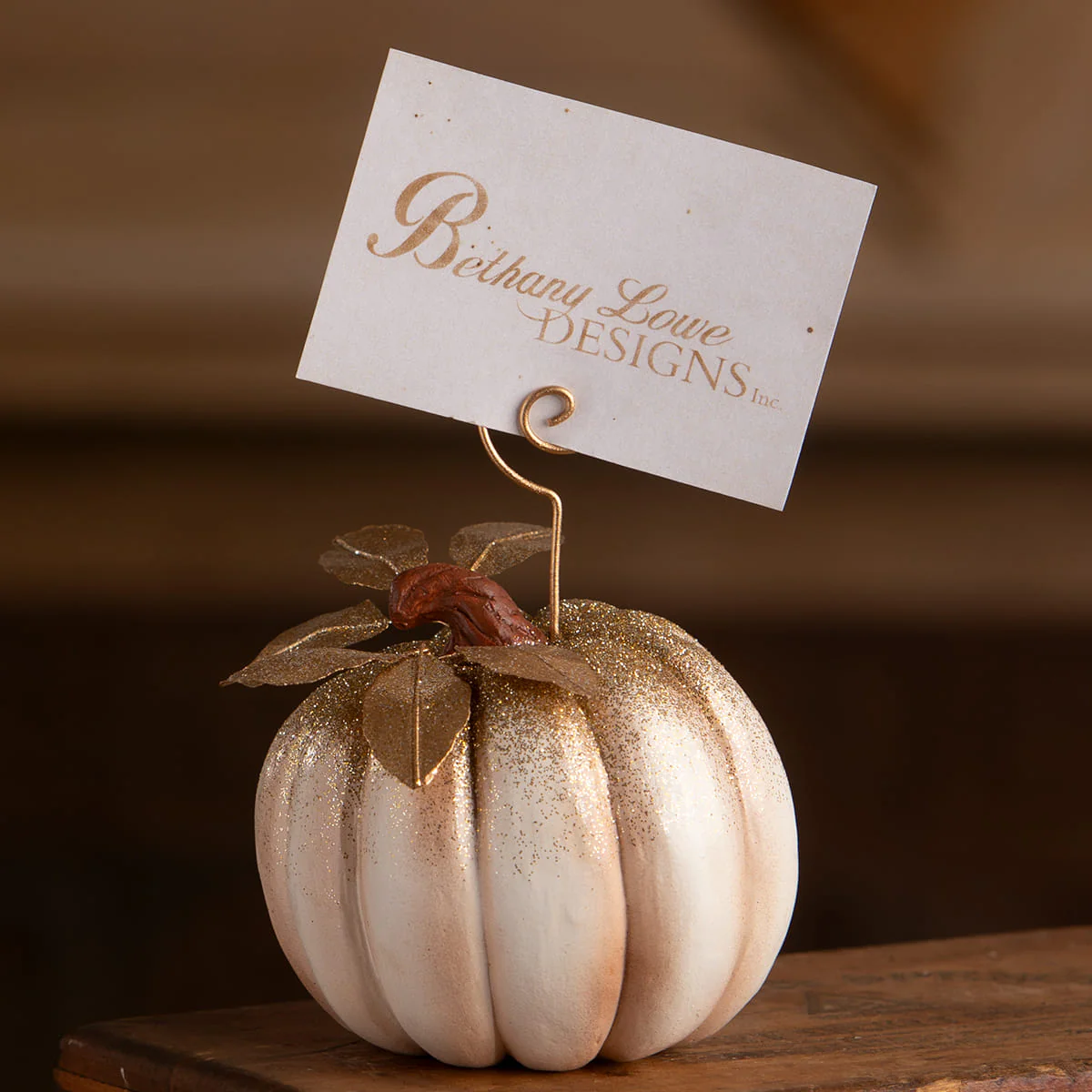 White Pumpkin Placecard Holder - Image 3