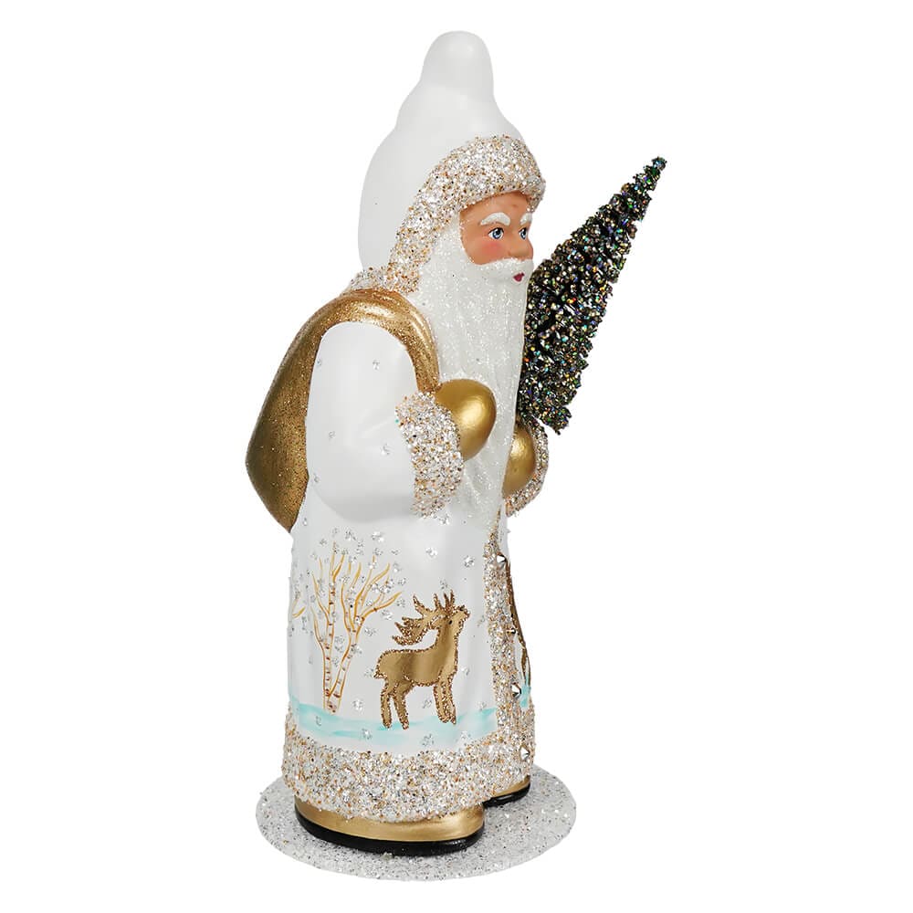 White Santa w/ Gold Reindeer Robe - Image 4