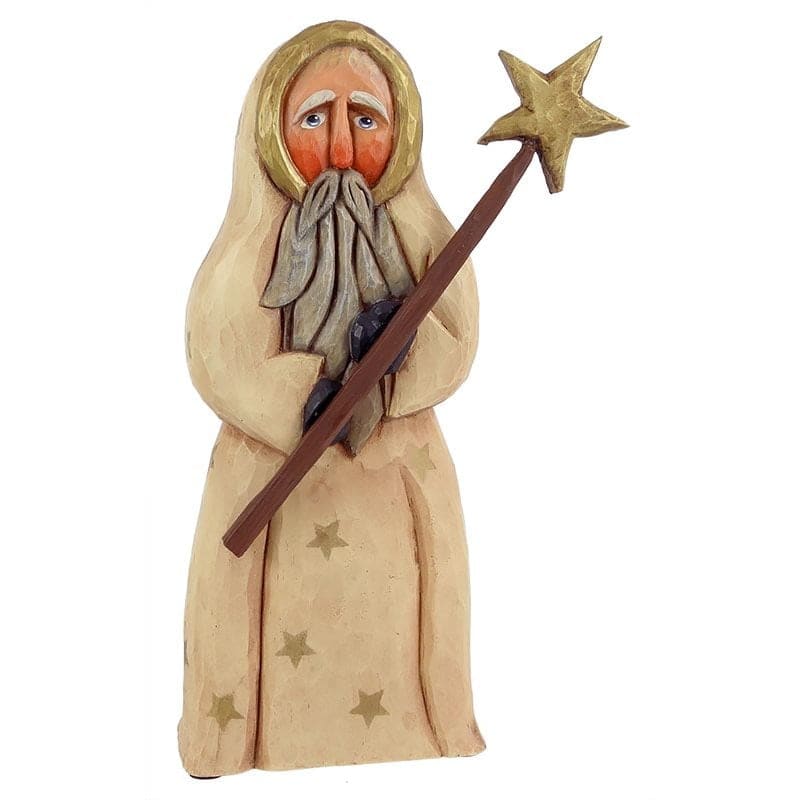 White Santa With Star On Staff