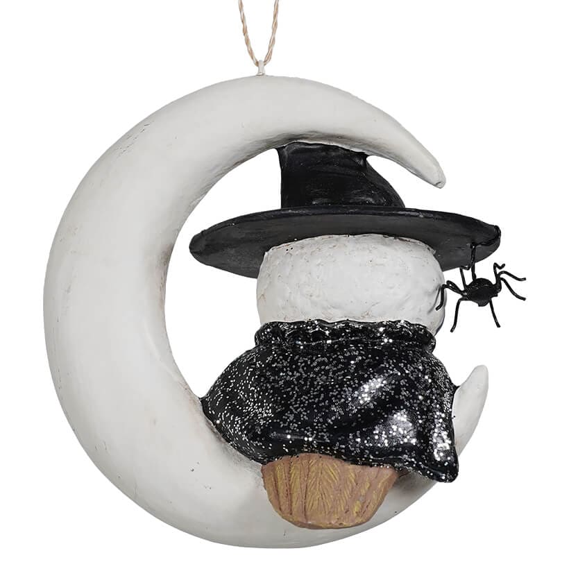 Witch Owl On Moon Ornament - Image 2