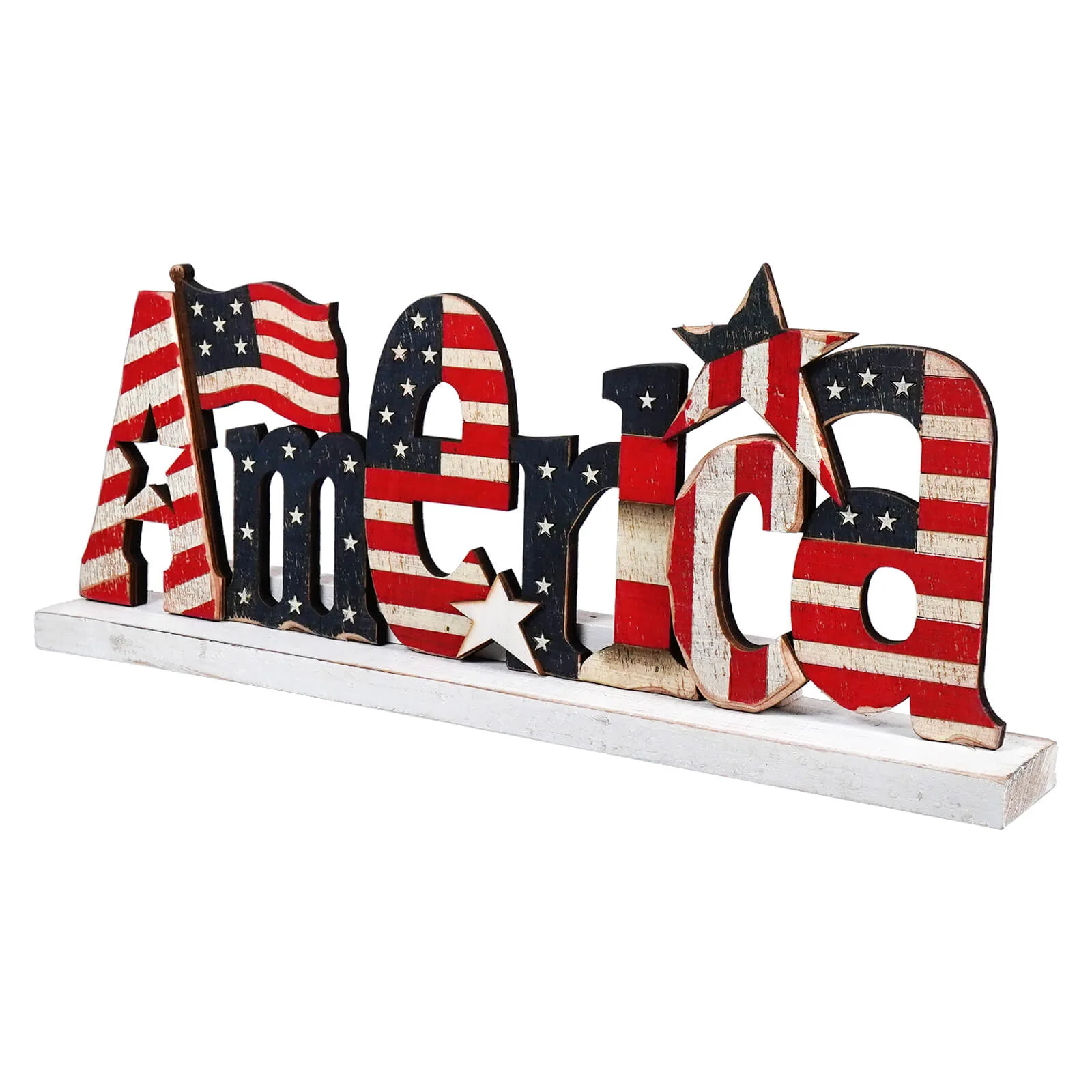 Wood "America" Tabletop Sign - Image 2
