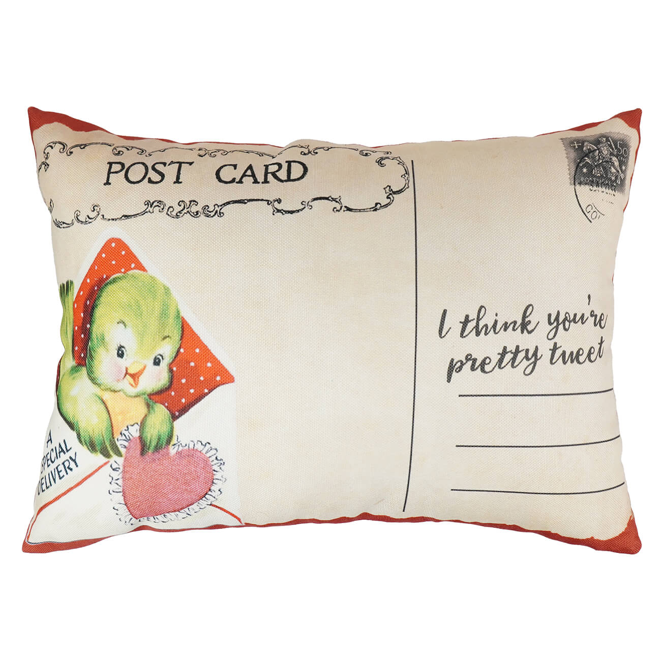 You're Pretty Tweet Vintage Valentines Day Pillow